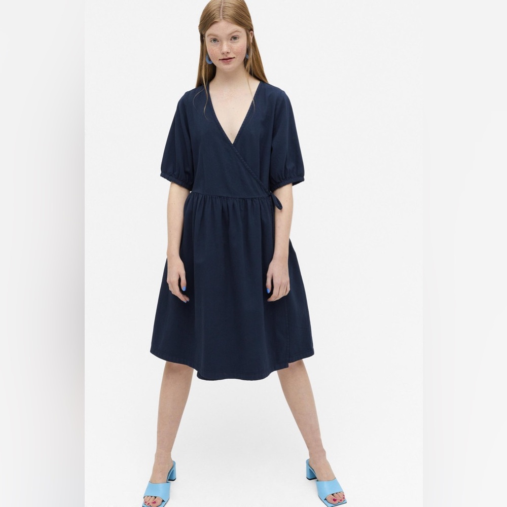 Monki denim wrap dress